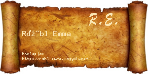 Rábl Emma névjegykártya