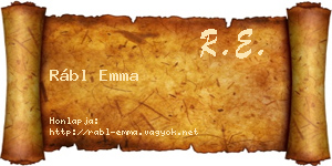 Rábl Emma névjegykártya